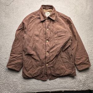Vintage Structure Duck Canvas Sherpa Lined Button Shirt Jacket Shacket Small